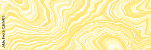 Abstract liquid background. Marble texture, natural stone, free spill of paint. Vector illustration. Long horizontal banner.