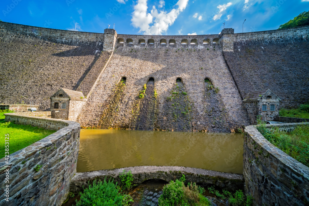 Fototapeta premium Beautiful view of the old water dam in Zagorze Slaskie, Poland