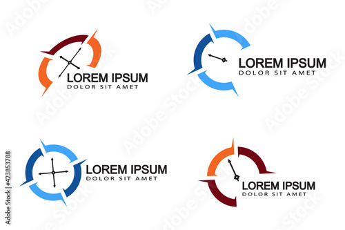 compass logo template design vector