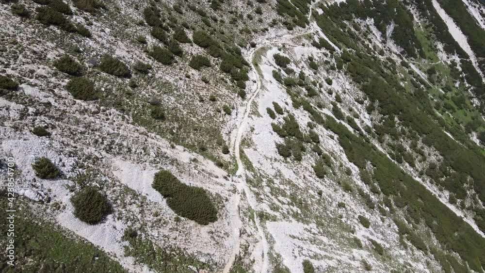 the top of monte baldo seen from a drone, italy, verona, garda lake