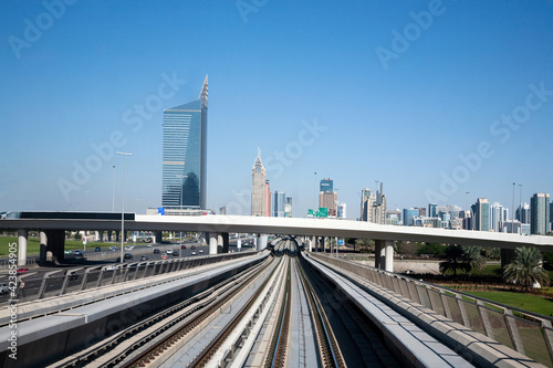 modern city infrastructure modern monorail transport in Dubai