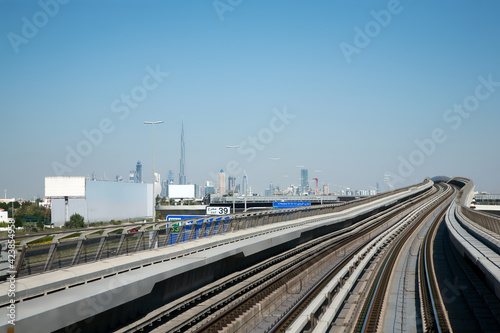 modern city infrastructure modern monorail transport in Dubai © Михаил Степанов