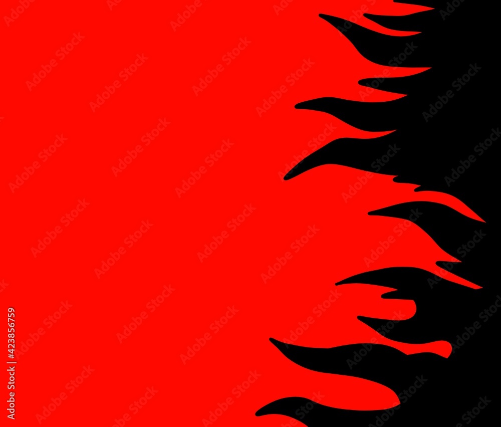 右側から噴き出す炎のシルエット