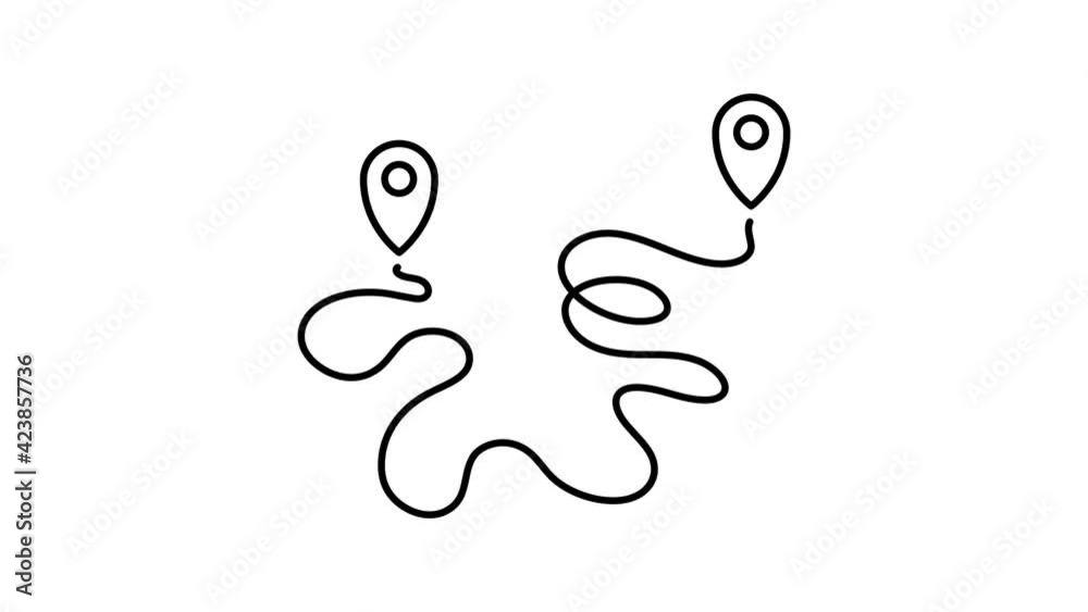 2d animation gps pointing pin icon for pointing the location on the map. Navigating the map.Alpha matte 2d animation gps pointing pin icon for pointing the location on the map. Navigating the map.Alpha matte
