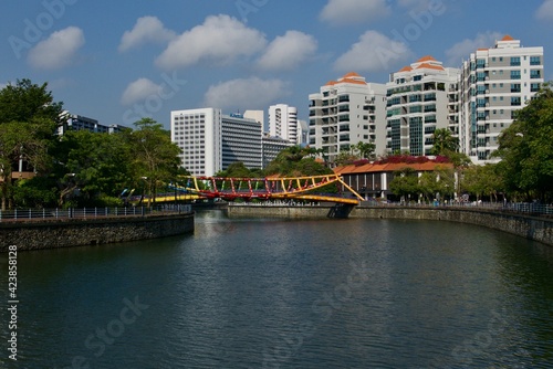 Robertson bridge at robertson quay in singapore