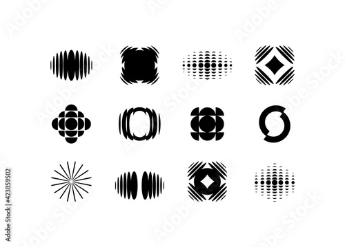 Set of modern abstract geometric shapes. Trendy minimal graphic elements for your unique design.