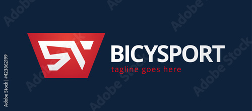 abstract bicycle icon or vector logo design. Bicycle sport icon logo design vector template