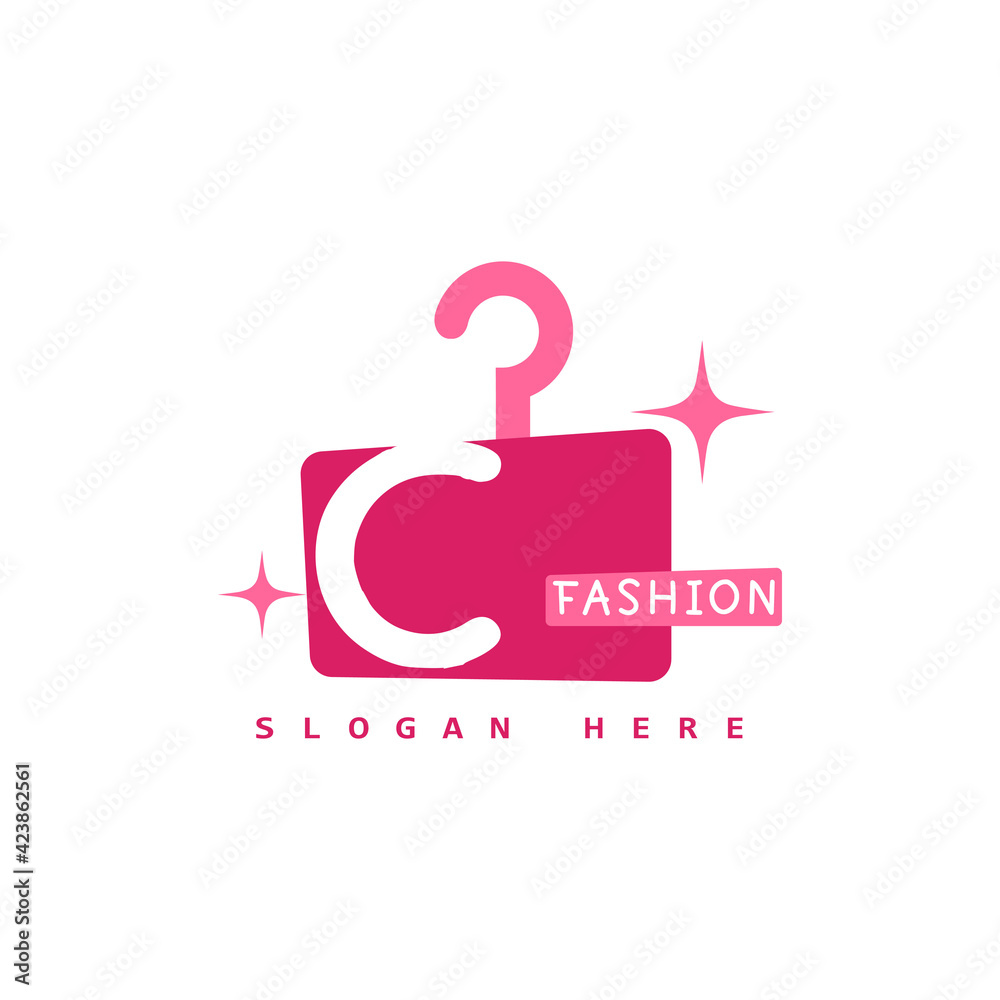 Fototapeta premium illustration of minimalist botique logo design . the elegant hanger icon