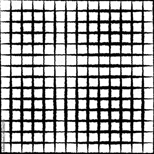 Seamless vector mesh pattern. Black rough lines of varying thickness on a white background.