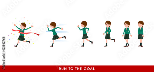 flat type school girl Green Blazer_start-gole