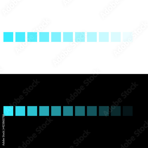 Teal, blue color palette fading into transparency. Teal, blue color spectrum