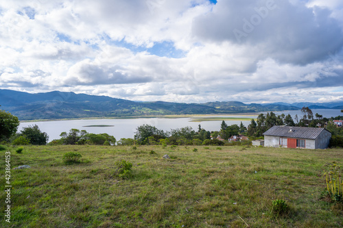 Tomine reservoir from Guatavita, Cundinamarca, Colombia photo