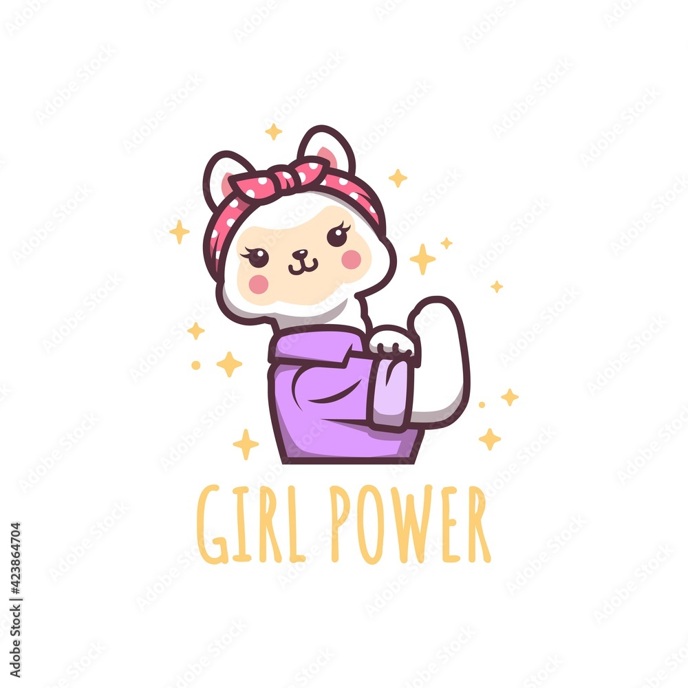 Yes Cute Llama Girl Power Can Yes Cute Llama Girl Power Can