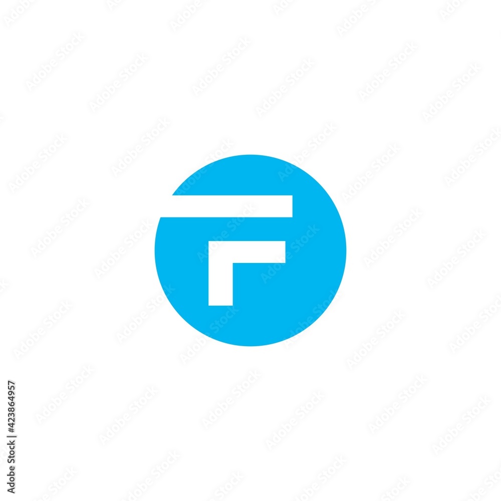 Initials Letter F logo in the circle. Logo icon design template