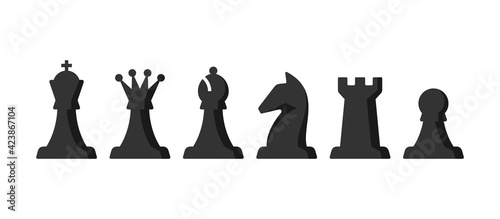 Leinwand Poster Chess pieces vector set