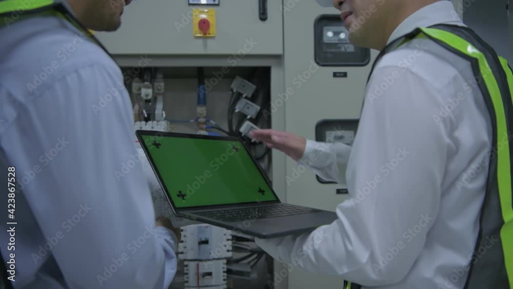 Engineer concept of 4k Resolution. Asian men are consulting using computers.
