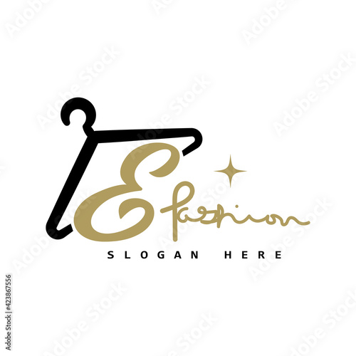 illustration of minimalist botique logo design . the elegant hanger icon