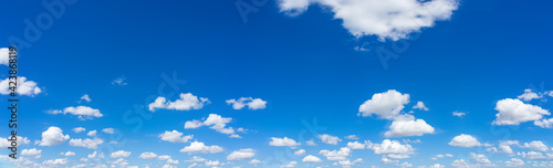 Panorama blue sky and clouds with daylight natural background.