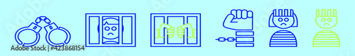 set of robber cartoon icon design template with various models. vector illustration isolated on blue background