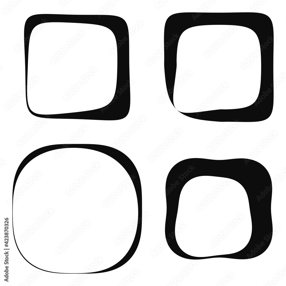Abstract amorphous rounded square shape, element. Rounded square icon Abstract amorphous rounded square shape, element. Rounded square icon