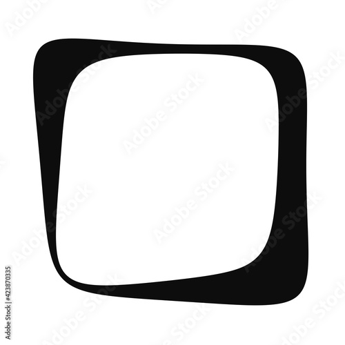 Abstract amorphous rounded square shape, element. Rounded square icon