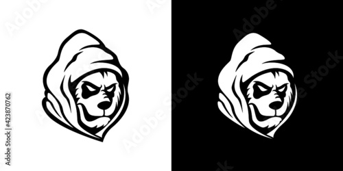 Hooded Panda Head Mascot Logo