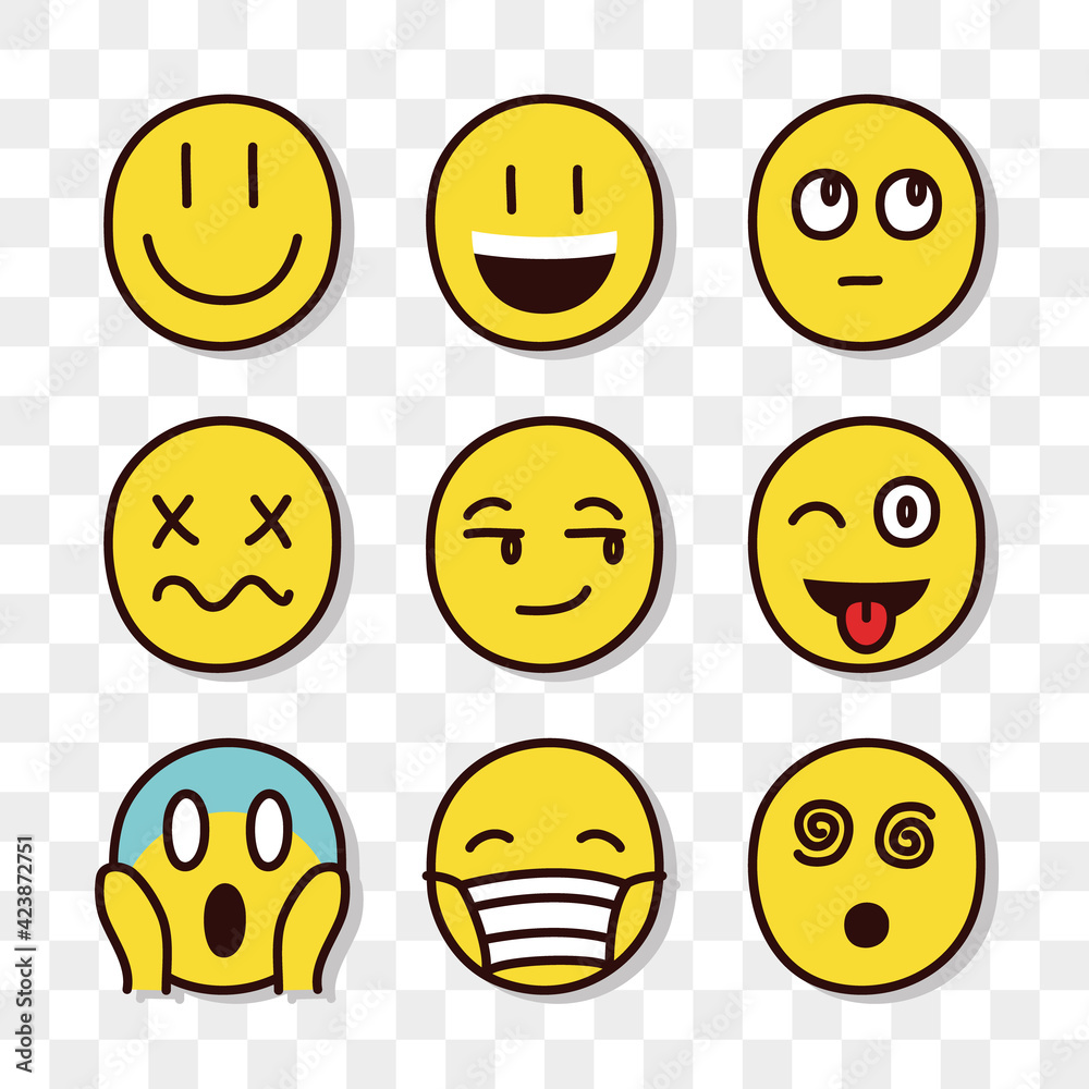 Fototapeta premium emojis faces set