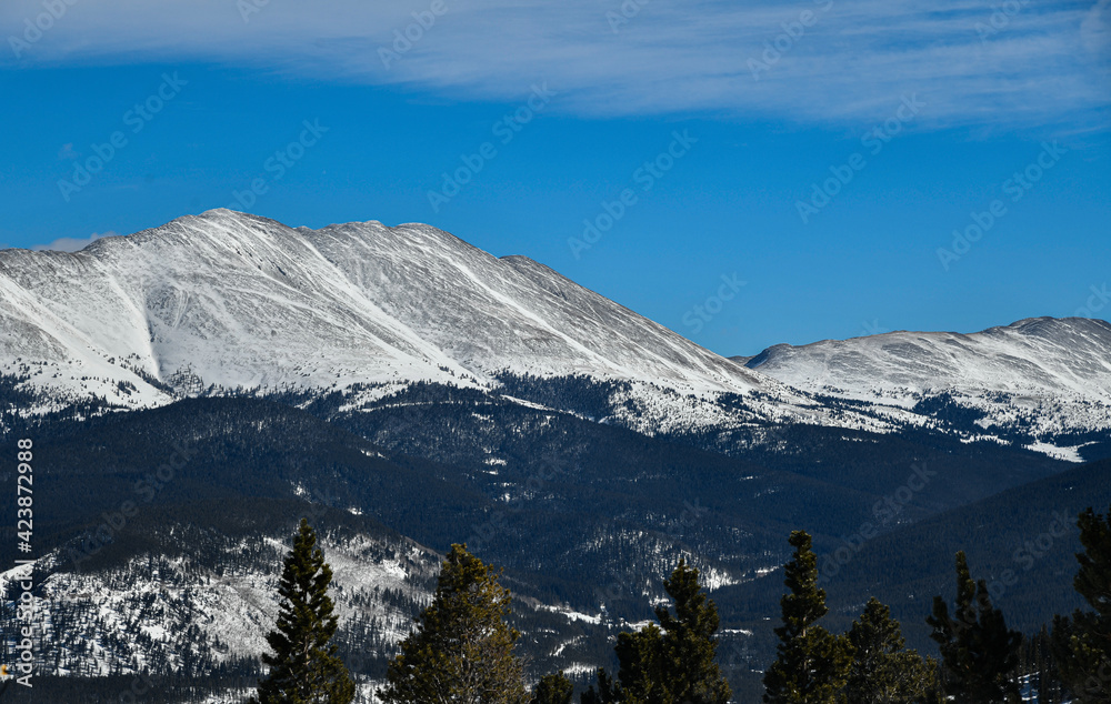 Breckenridge ski resort in winter time with snow in the Colorado Rocky .Mountains