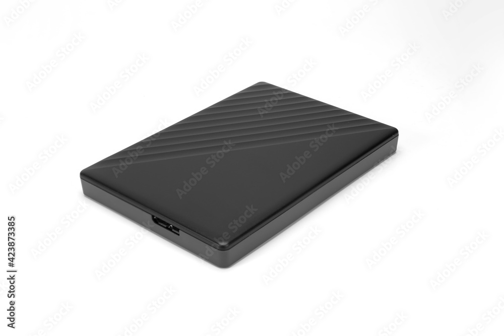 External hard disk for backup isolated on white background