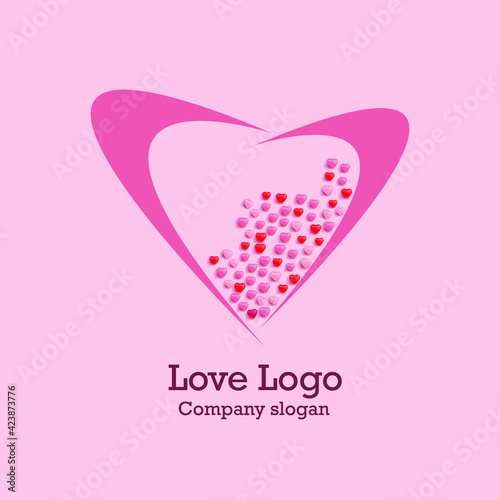 pink heart with ribbon