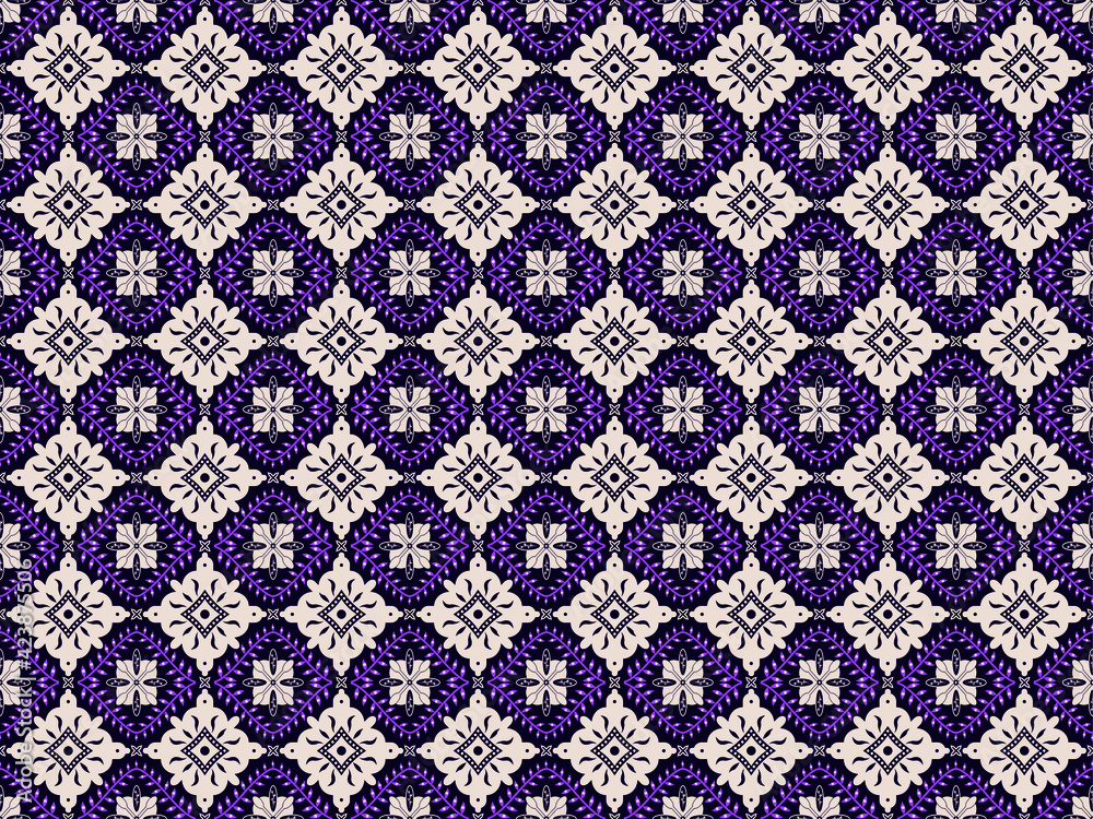 Batik is a pictorial design that is made specifically by writing on cloth, which has a distinctiveness. art motif design. Pattern batik motifs of modern colors. Vector art Batik is a pictorial design that is made specifically by writing on cloth, which has a distinctiveness. art motif design. Pattern batik motifs of modern colors. Vector art