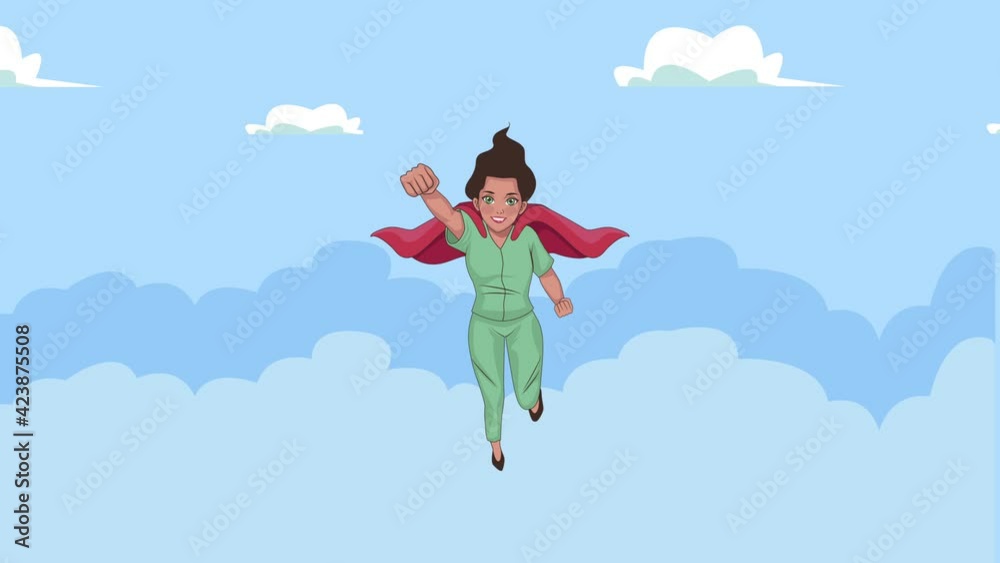 hero nurse flying in the sky character hero nurse flying in the sky character