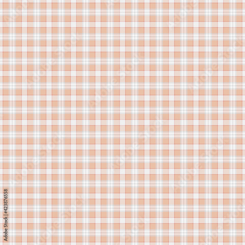 Plaid Checkered Tartan Fabric Seamless Patterns, Orange And Grey