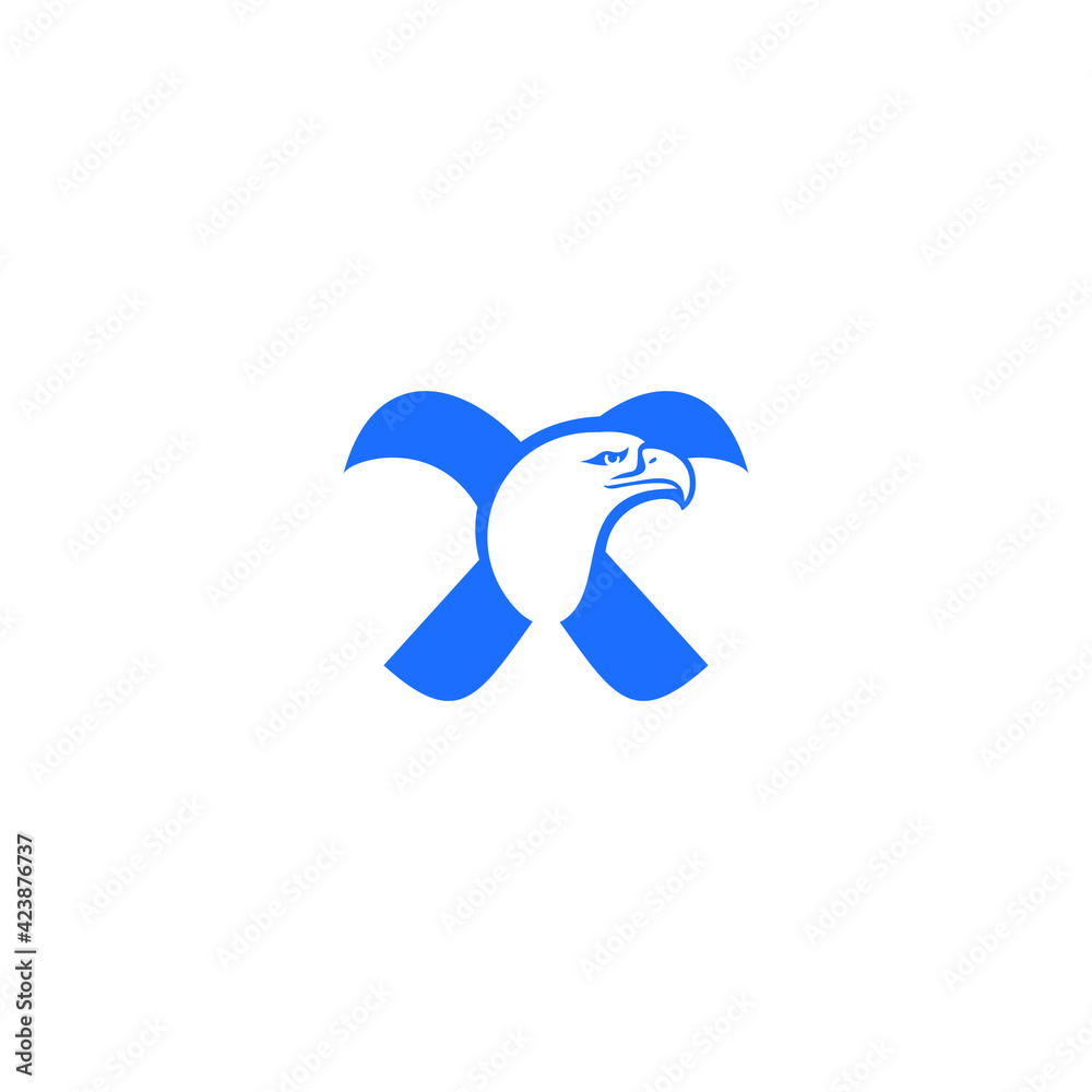 letter x eagle head icon logo vector letter x eagle head icon logo vector