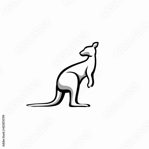 kangaroo icon logo designs vector illustration