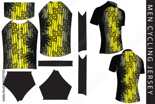 men cycling jersey design and pattern with batik design