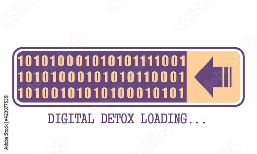 Digital detox concept illustration. Addicteion of devices