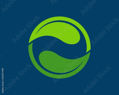 Infinity nature circle leaf in green colors