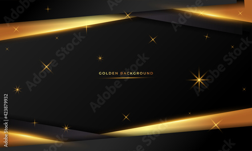 Golden greeting card background vector illustration