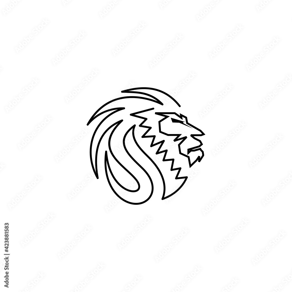 Fototapeta premium Lion Head Logo Vector Template Illustration Design