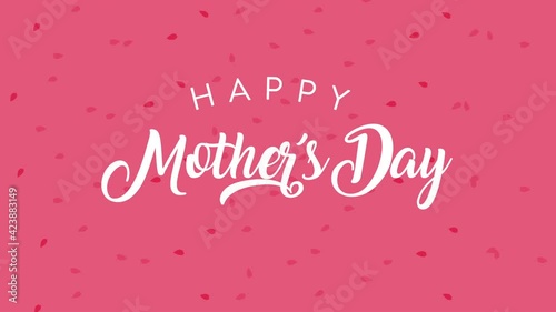 happy mothers day lettering in pink background