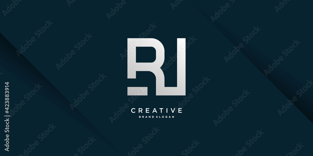 Fototapeta premium Monogram letter R logo with modern bold concept for initial or company Part 9