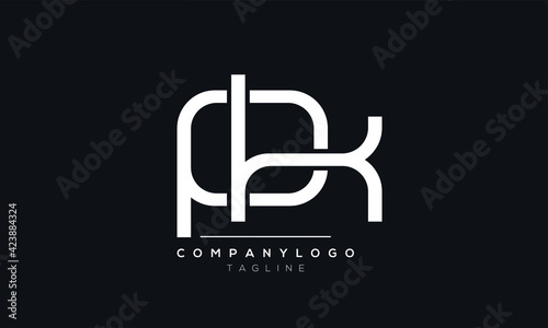 Abstract Letter Initial PK KP Vector Logo Design Template