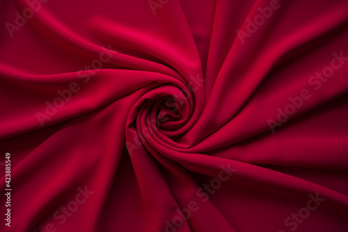 natural fabric linen red texture for design. sackcloth textured backdrop. Canvas for background of the chinese new year festival or the red valentines. red satin fabric background.