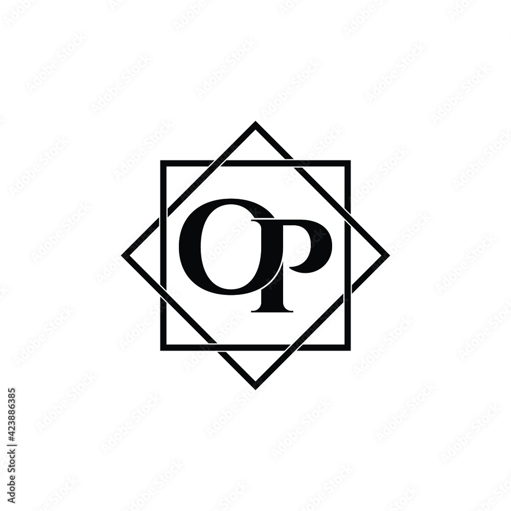 Letter OP luxury logo design vector Letter OP luxury logo design vector