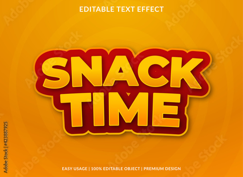 snacktime text effect template design use for business brand and logo
