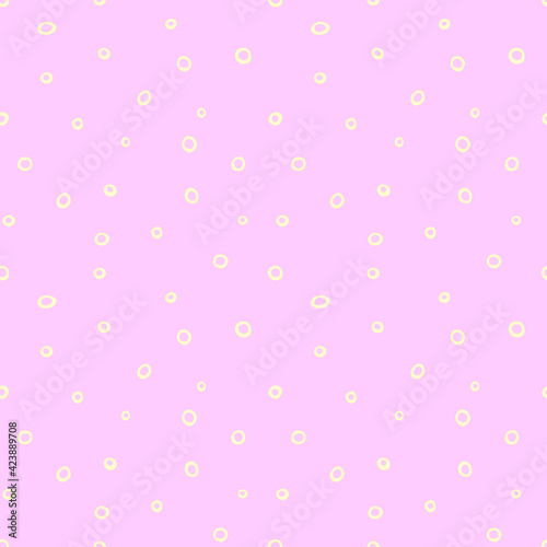 Spotted abstract vector background. Cute pastel seamless pattern with spots, asymmetric random polka dots, circles, bubbles. Design for fabric, wrapping paper. Fun simple texture, backdrop