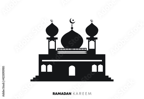 Silhouette ramadan kareem background vector image photo