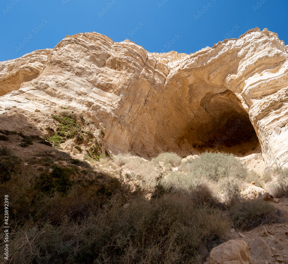 Small cave at Ein Avdat - a canyon in the Negev Desert