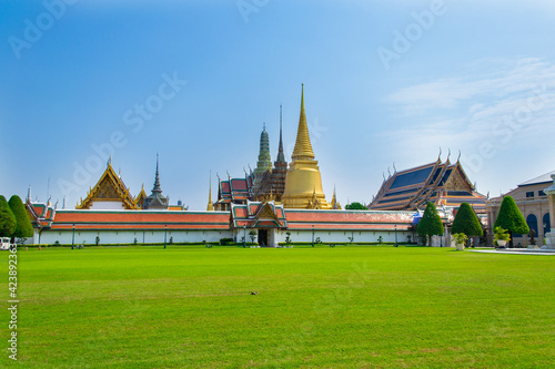 BANGKOK, THAILAND - January 19,2019: View of Royal Grand Palace  in Bangkok. Royal Grand Palace is famous destination in Bangkok.